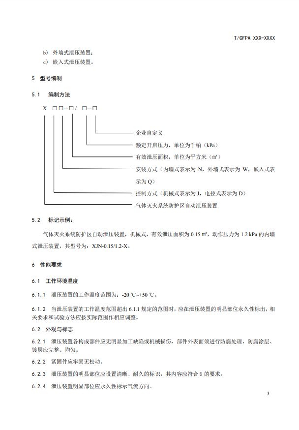 中國消防協會：關于團體標準《氣體滅火系統防護區自動泄壓裝置》（報批稿）的公示