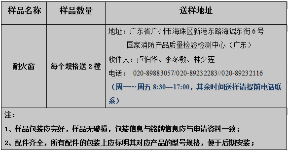 耐火窗產品型式試驗業務辦理指南（廣東所）