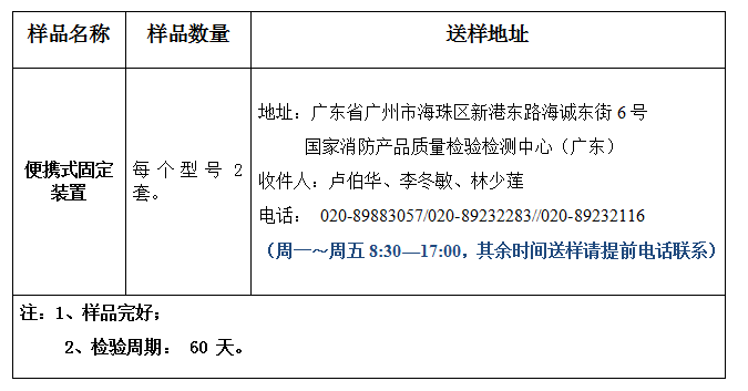 便攜式固定裝置產(chǎn)品認證型式試驗業(yè)務辦理指南（廣東所）